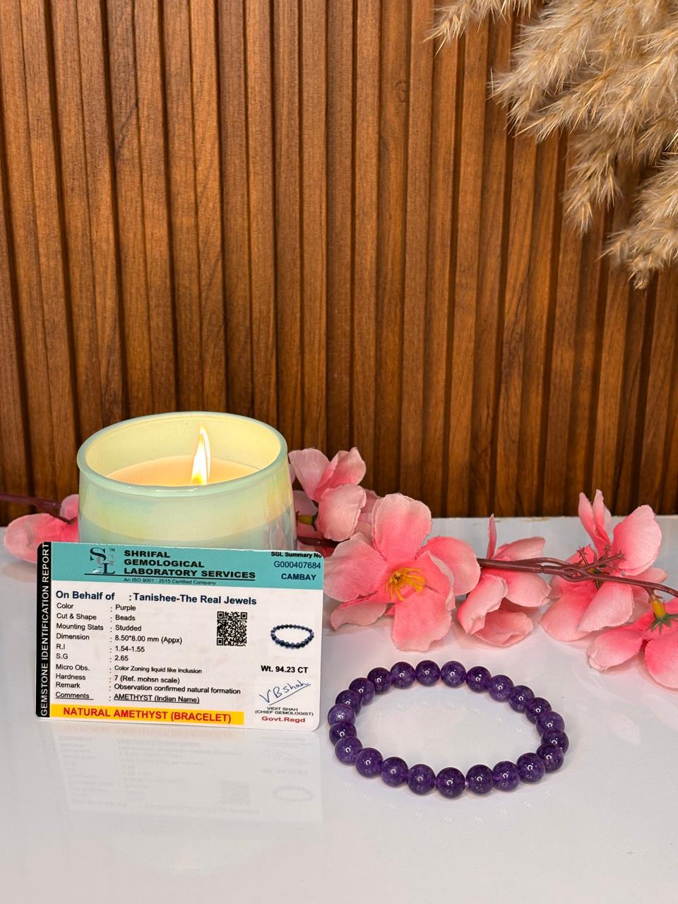 Amethyst Crystal Bracelet | Protection Bracelet | Calming Bracelet | Lab certified