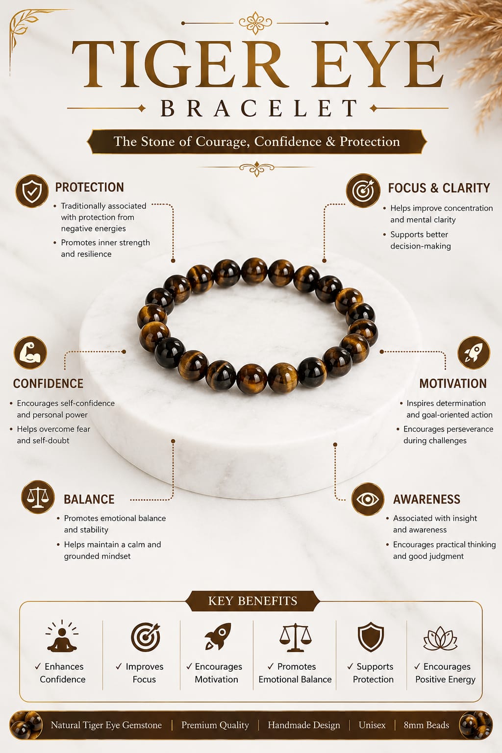 Tiger Eye - The Celeb Bracelet | Strength Bracelet | Success Bracelet